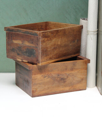 Raw Materials Amsterdam Factory opbergbox - FSC-gecertificeerd gerecycled hout - 42 x 20 x 30 cm