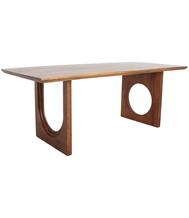 Raw Materials Amsterdam Mix met bolle en afgeschuinde rand mangohouten eettafel - 180 cm