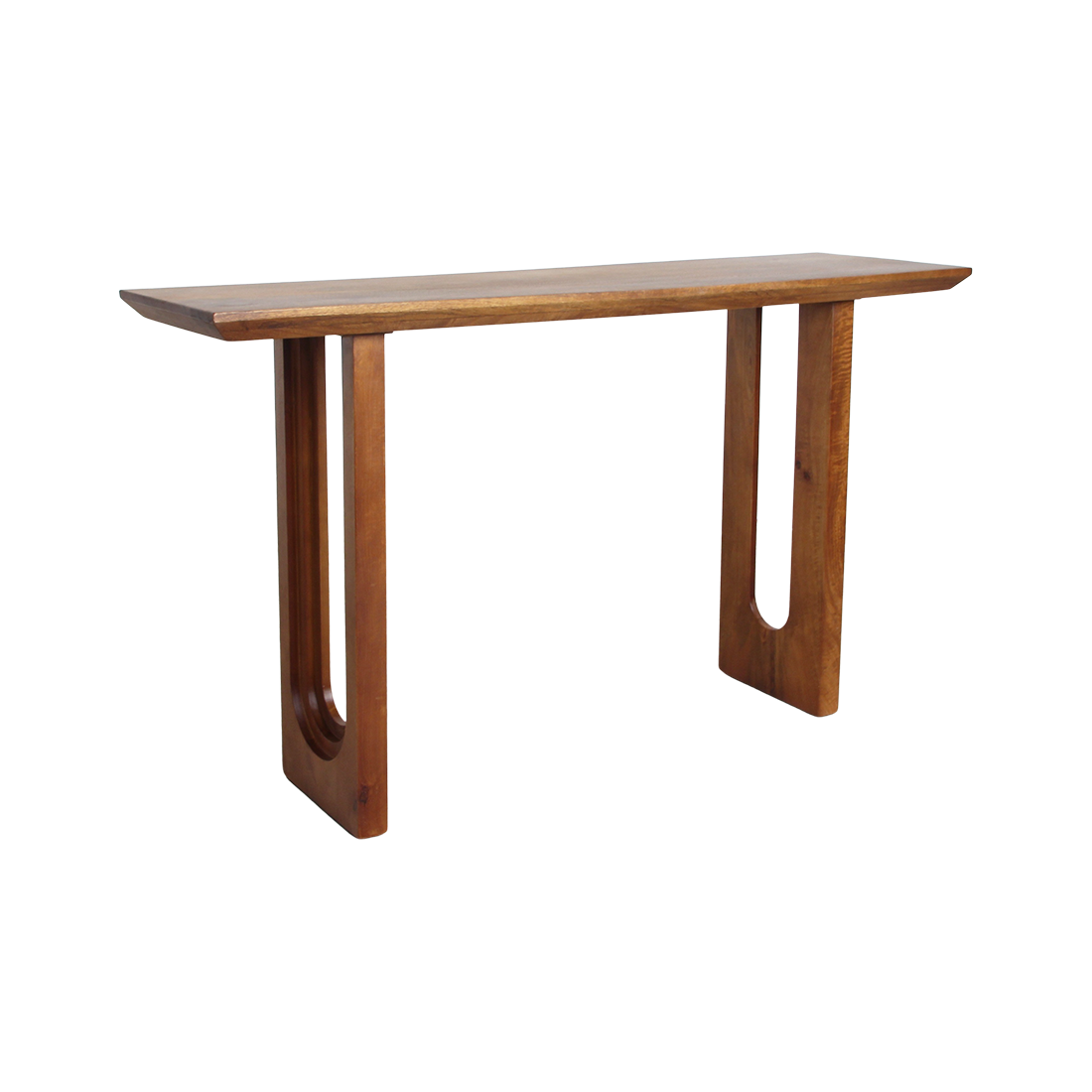 Raw Materials Amsterdam Mangohouten wandtafel met afgeronde en afgeschuinde randen