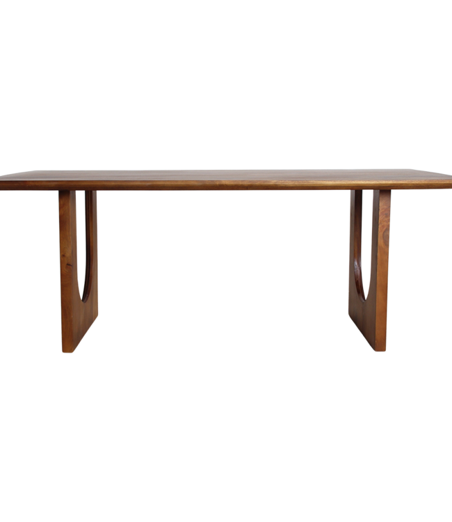 Raw Materials Amsterdam Mangohouten eettafel met ronde en afgeschuinde boog - 240 cm