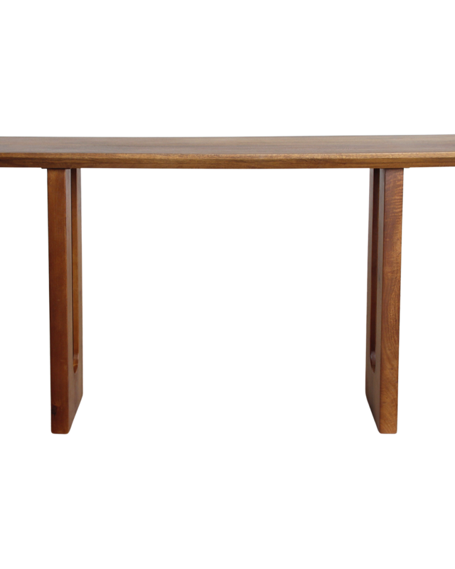 Raw Materials Amsterdam Mangohouten wandtafel met afgeronde en afgeschuinde randen