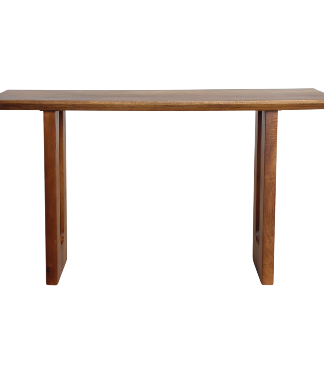 Raw Materials Amsterdam Mangohouten wandtafel met afgeronde en afgeschuinde randen