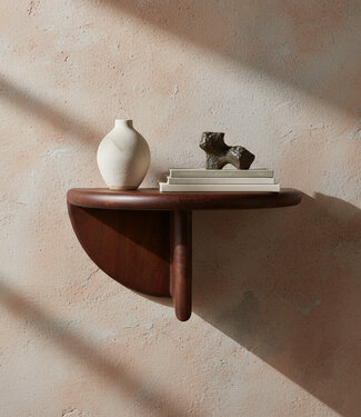 Raw Materials Amsterdam Ronde mangohouten wandplank met afgeronde rand