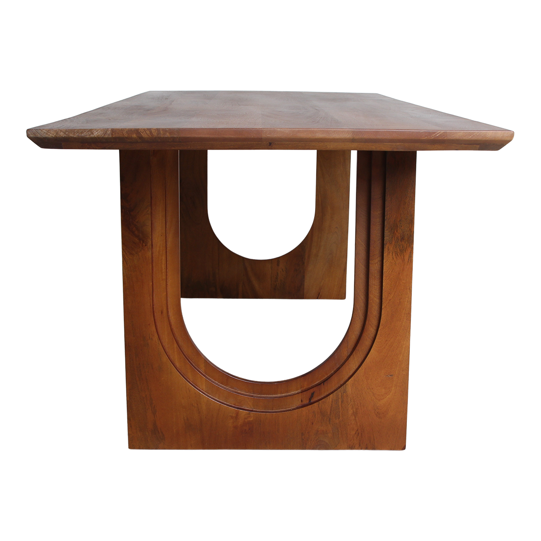 Raw Materials Amsterdam Mangohouten eettafel met ronde en afgeschuinde boog - 240 cm