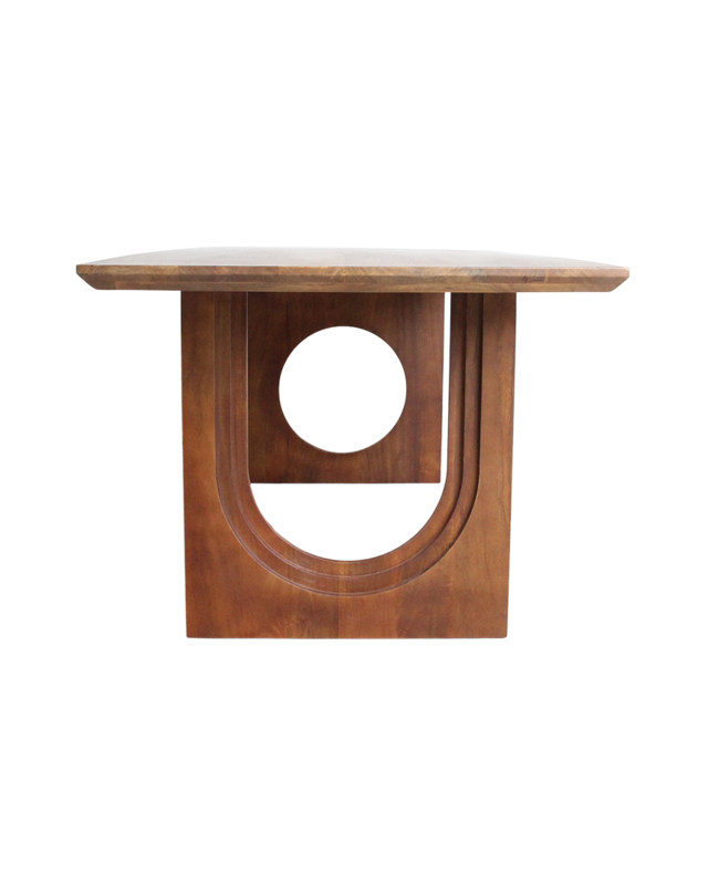 Raw Materials Amsterdam Mix met bolle en afgeschuinde rand mangohouten eettafel - 180 cm