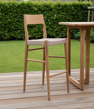 Raw Materials Amsterdam Freya teakhouten barstoel voor buiten