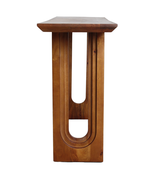 Raw Materials Amsterdam Mangohouten wandtafel met afgeronde en afgeschuinde randen