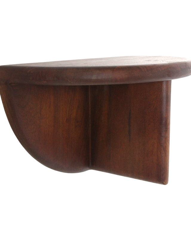 Raw Materials Amsterdam Ronde mangohouten wandplank met afgeronde rand