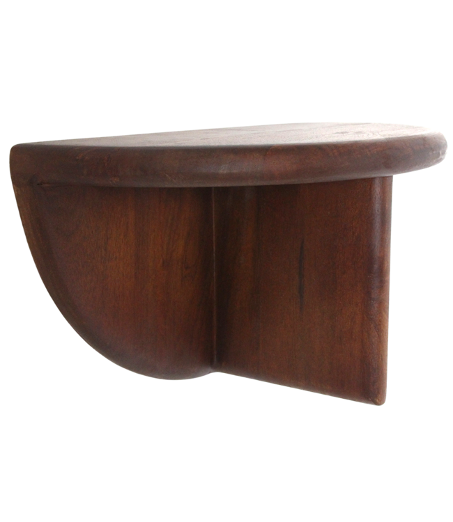Raw Materials Amsterdam Ronde mangohouten wandplank met afgeronde rand