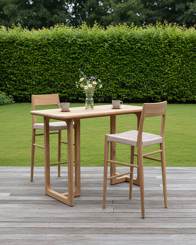 Raw Materials Amsterdam Freya teakhouten barstoel voor buiten