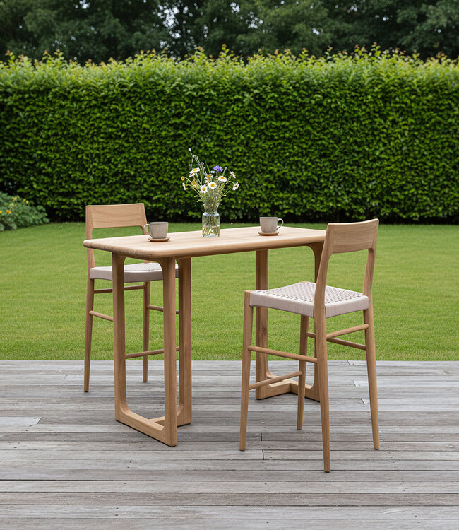 Raw Materials Amsterdam Freya teakhouten barstoel voor buiten