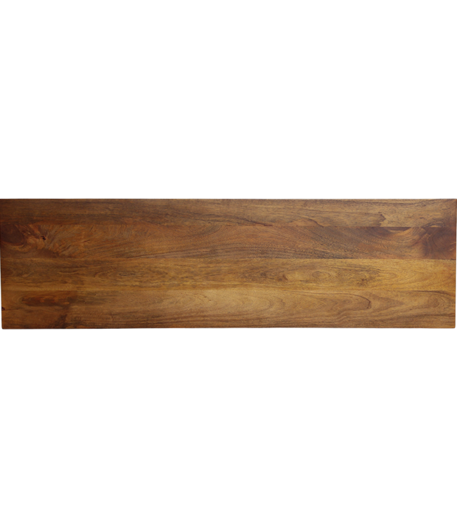 Raw Materials Amsterdam Mangohouten wandtafel met afgeronde en afgeschuinde randen
