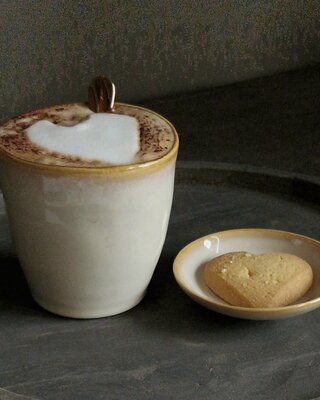 Luksa Home Collection Koffiekop Trulli | Beige | 4 Stuks | H8,5 x D8,5 cm