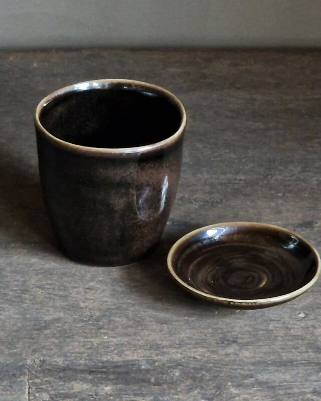 Luksa Home Collection Koffiekop Trulli | Donkerbruin | 4 Stuks | H8,5 x D8,5 cm