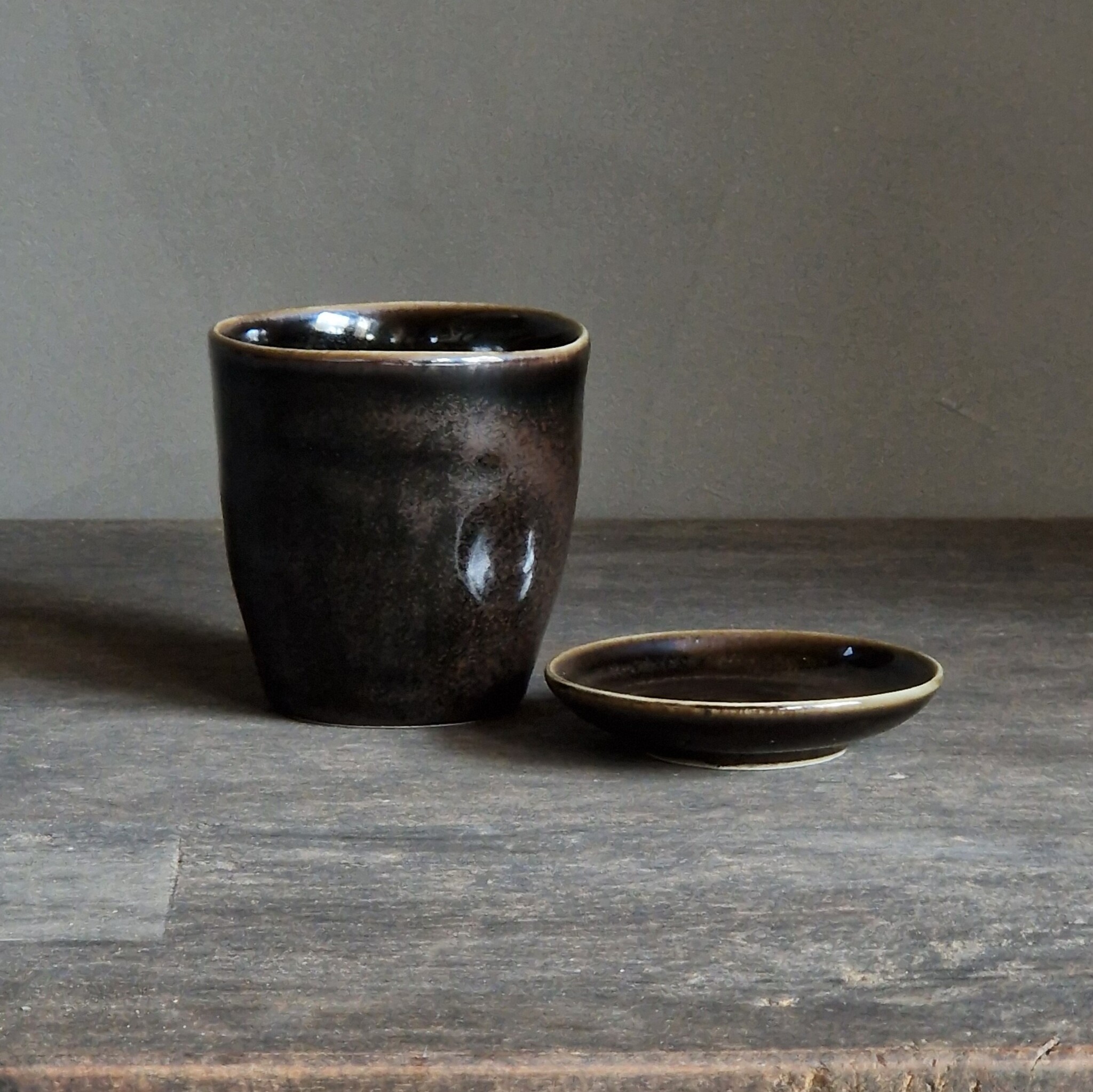 Luksa Home Collection Koffiekop Trulli | Donkerbruin | 4 Stuks | H8,5 x D8,5 cm