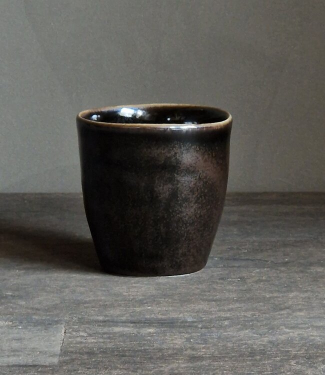 Luksa Home Collection Koffiekop Trulli | Donkerbruin | 4 Stuks | H8,5 x D8,5 cm