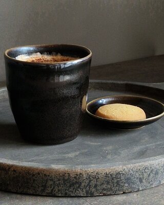 Luksa Home Collection Koffiekop Trulli | Donkerbruin | 4 Stuks | H8,5 x D8,5 cm