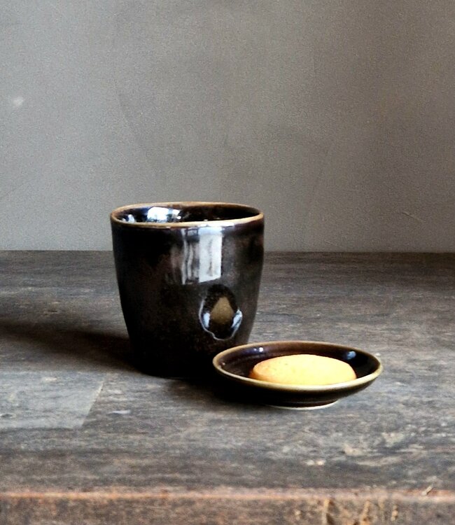 Luksa Home Collection Koffiekop Trulli | Donkerbruin | 4 Stuks | H8,5 x D8,5 cm