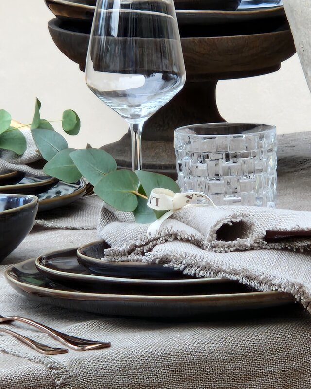 Luksa Home Collection Dinerbord Trulli | Donkerbruin | Set Van 2 | H3 x D28 cm