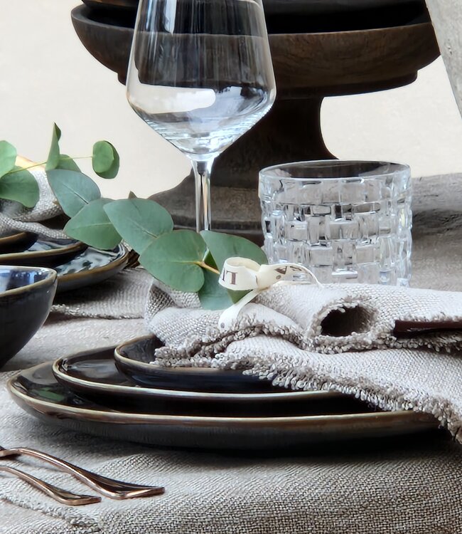 Luksa Home Collection Dinerbord Trulli | Donkerbruin | Set Van 2 | H3 x D28 cm