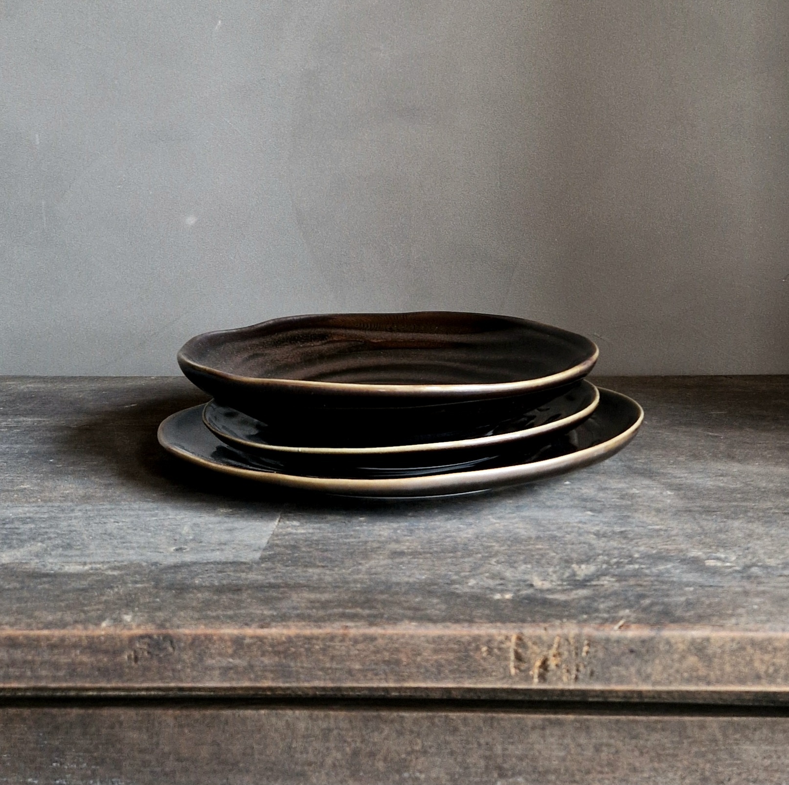 Luksa Home Collection Dinerbord Trulli | Donkerbruin | Set Van 2 | H3 x D28 cm