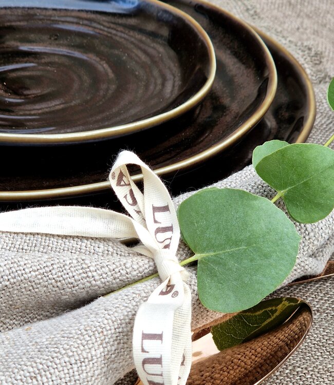 Luksa Home Collection Dinerbord Trulli | Donkerbruin | Set Van 2 | H3 x D28 cm