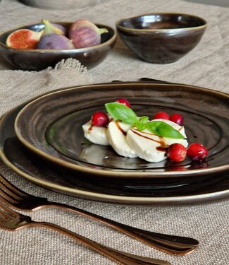 Luksa Home Collection Dinerbord Trulli | Donkerbruin | Set Van 2 | H3 x D28 cm