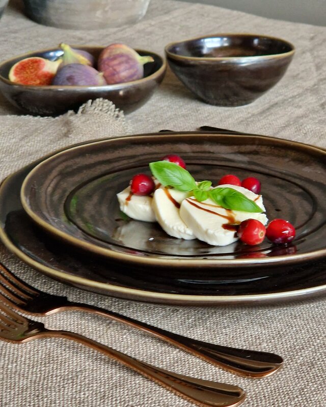 Luksa Home Collection Dinerbord Trulli | Donkerbruin | Set Van 2 | H3 x D28 cm