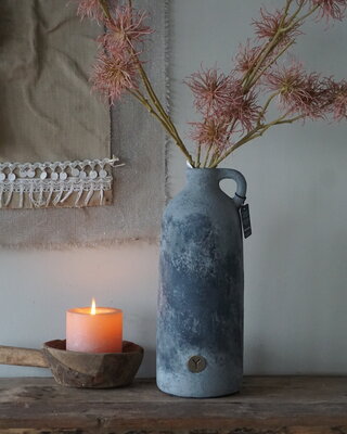 Brynxz Vaas Fles Met Oor | M | Stone Black | H38xD15 cm