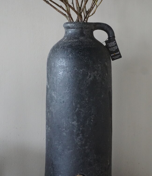 Brynxz Vaas Fles Met Oor | L | Basalt | H46 x D19 cm