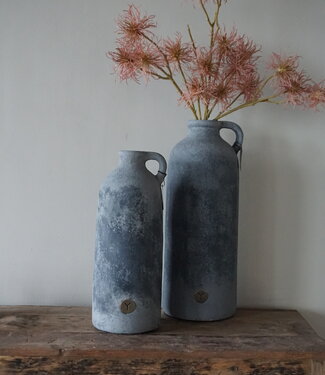 Brynxz Vaas Fles Met Oor | L | Stone Black | H46xD19 cm