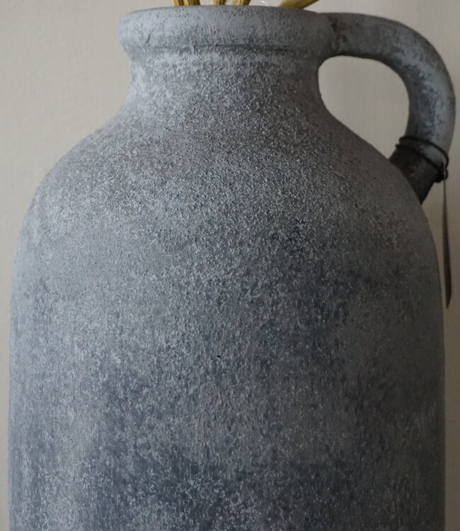 Brynxz Vaas Fles Met Oor | L | Stone Black | H46xD19 cm