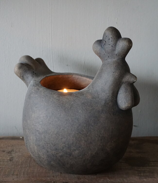 Brynxz Theelichthouder Kip | Majestic Brown | H18 x D17 cm