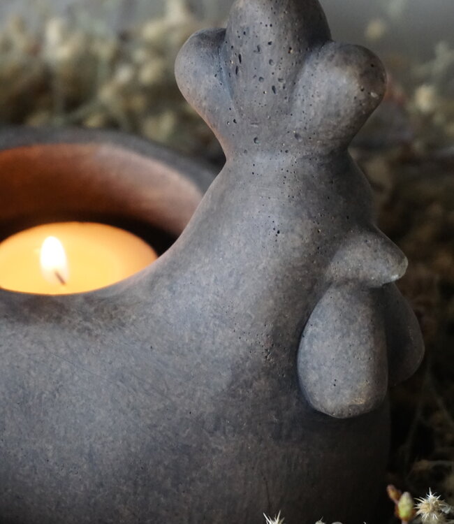 Brynxz Theelichthouder Kip | Majestic Brown | H18 x D17 cm