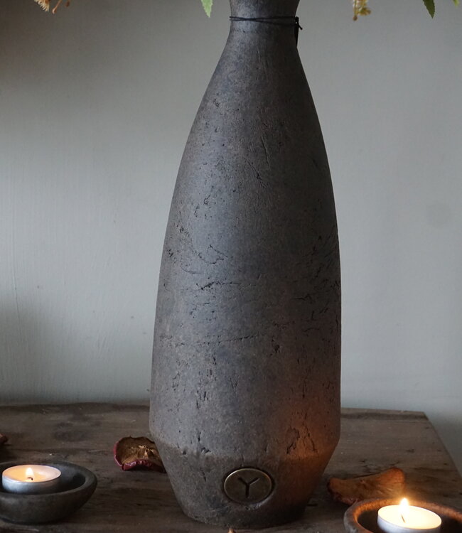 Brynxz Vaas Fles | Basic Lang | Majestic Brown | H35 x D13 cm