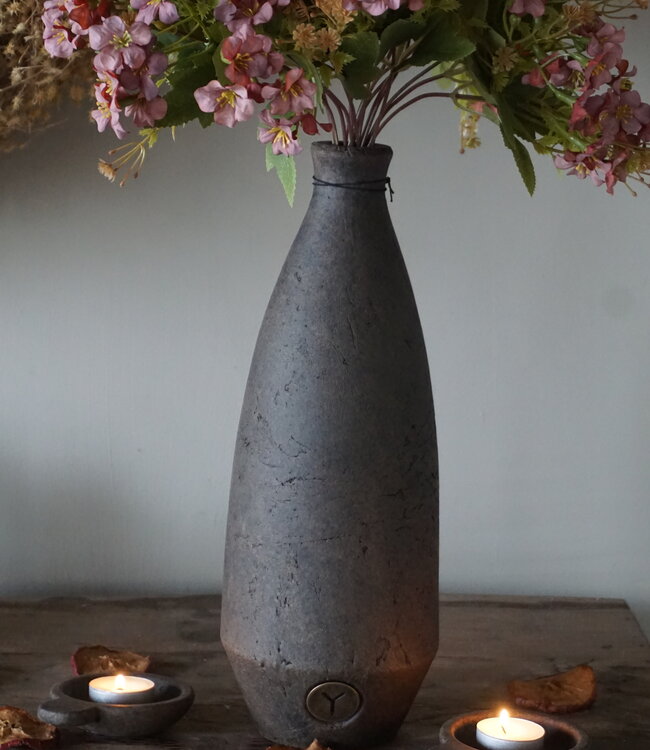 Brynxz Vaas Fles | Basic Lang | Majestic Brown | H35 x D13 cm