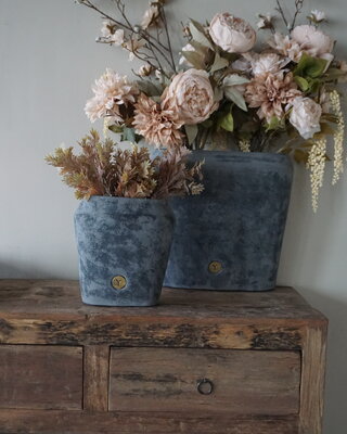 Brynxz Plantenbak Ovaal | Stone Black | H25xB24xD15 cm