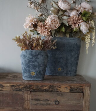 Brynxz Plantenbak Ovaal | Stone Black | H25xB24xD15 cm