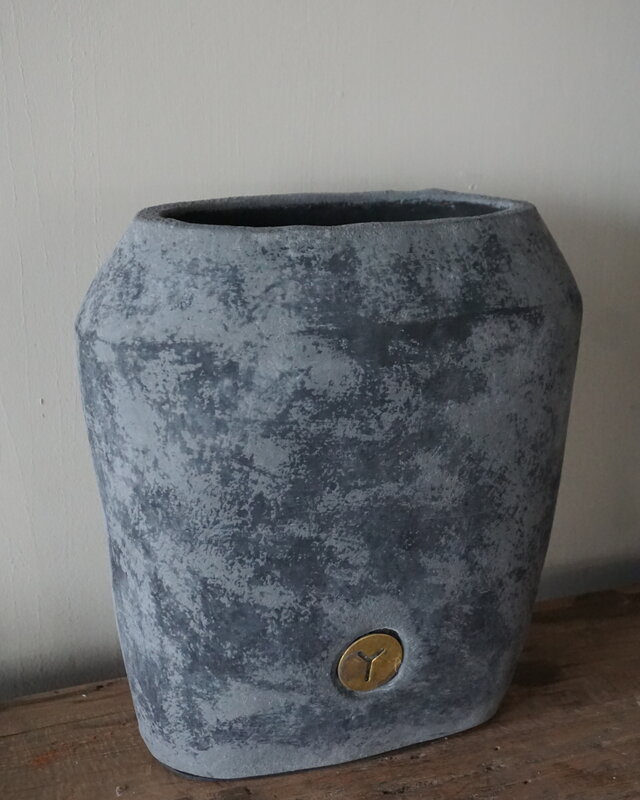 Brynxz Plantenbak Ovaal | Stone Black | H25xB24xD15 cm