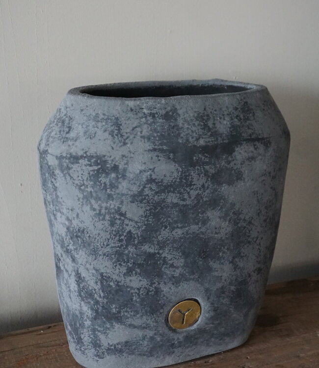 Brynxz Plantenbak Ovaal | Stone Black | H25xB24xD15 cm