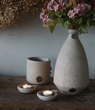 Brynxz Kopjes In Houder | Set Van 6 | Majestic Taupe | H12 x D12 cm