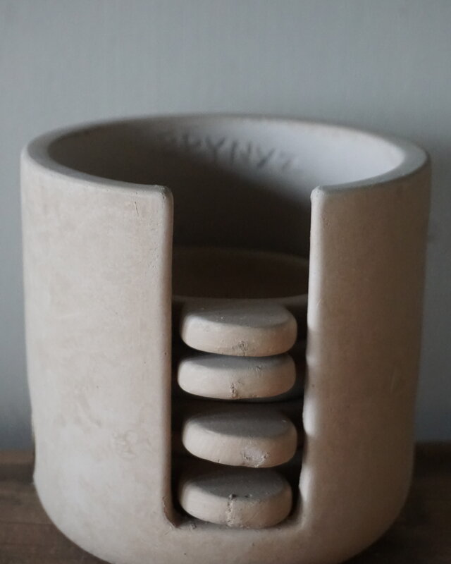 Brynxz Kopjes In Houder | Set Van 6 | Majestic Taupe | H12 x D12 cm