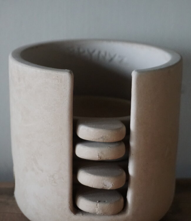Brynxz Kopjes In Houder | Set Van 6 | Majestic Taupe | H12 x D12 cm
