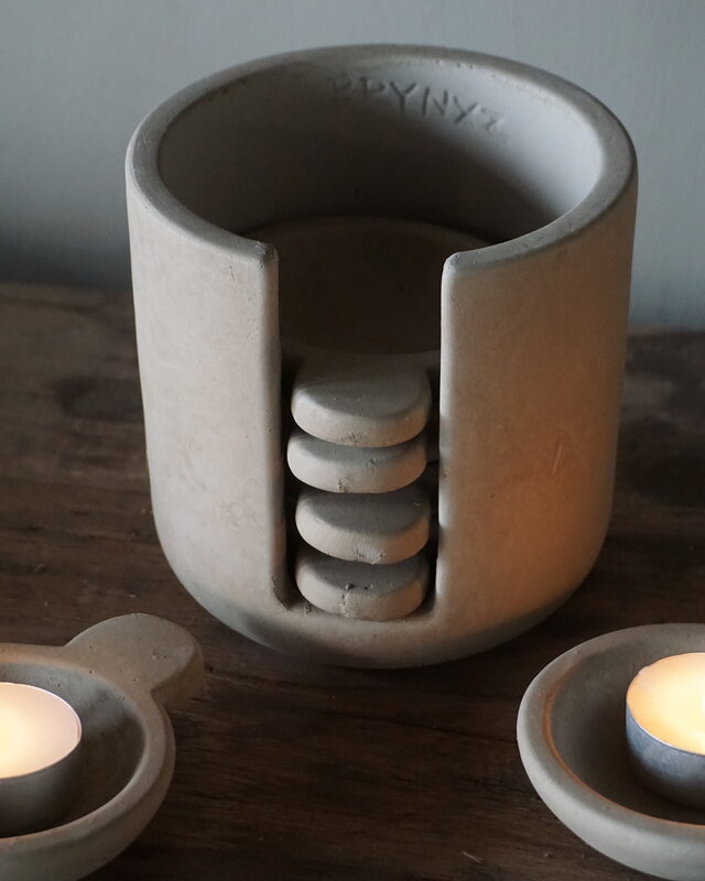 Brynxz Kopjes In Houder | Set Van 6 | Majestic Taupe | H12 x D12 cm