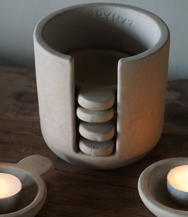 Brynxz Kopjes In Houder | Set Van 6 | Majestic Taupe | H12 x D12 cm