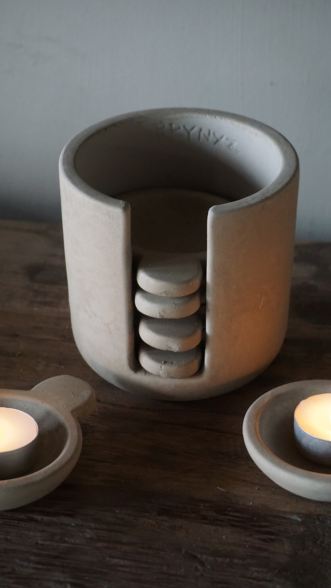 Brynxz Kopjes In Houder | Set Van 6 | Majestic Taupe | H12 x D12 cm
