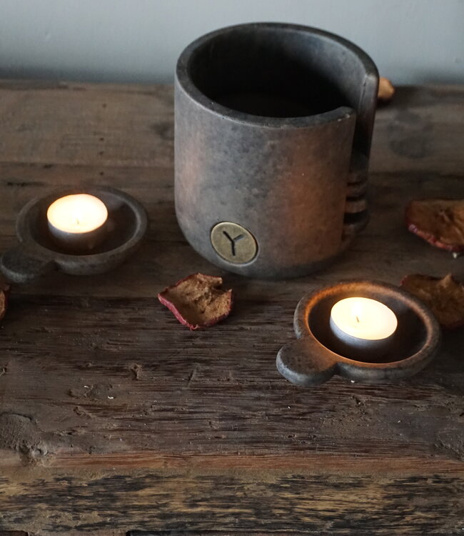 Brynxz Kopjes In Houder | Set Van 6 | Majestic Brown| H12 x D12 cm