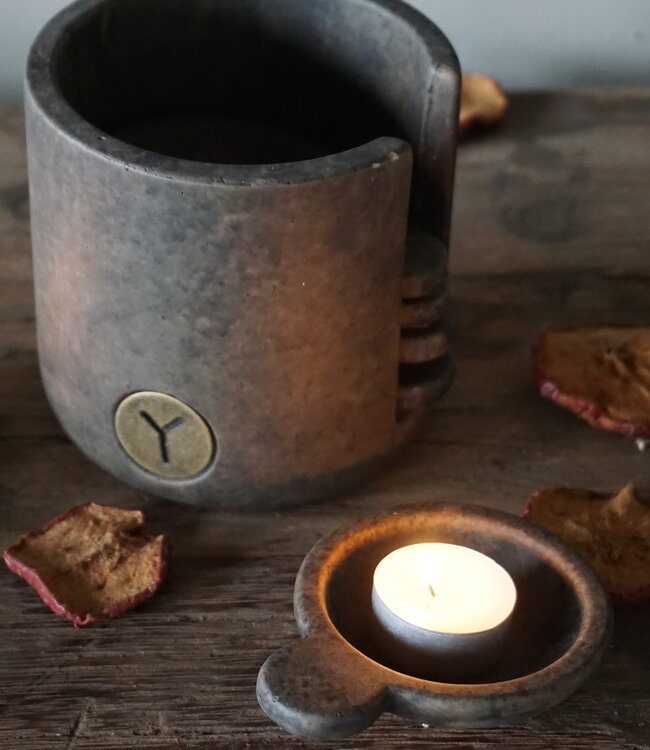 Brynxz Kopjes In Houder | Set Van 6 | Majestic Brown| H12 x D12 cm