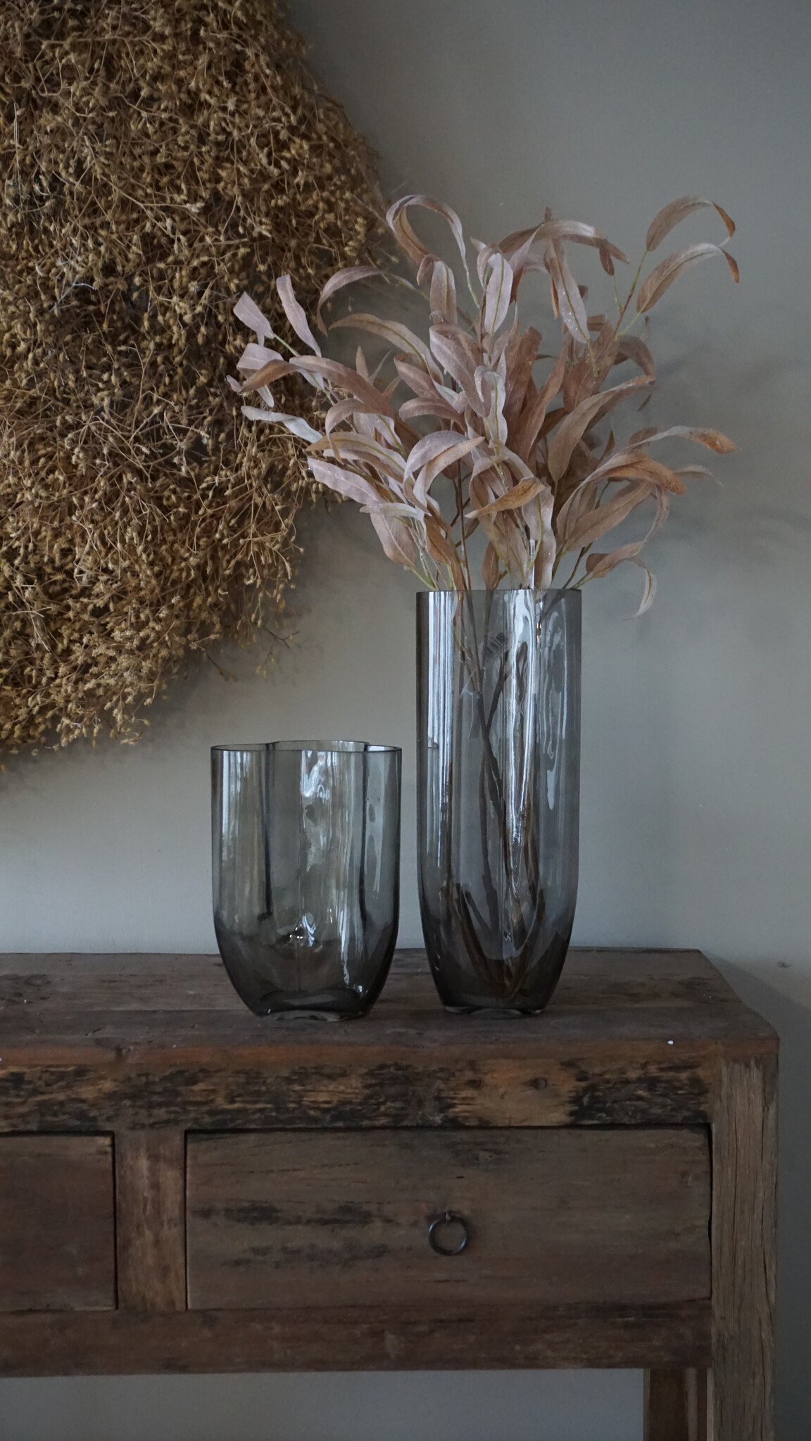 Rene Houtman Vaas Flower | Glas | Taupe | H35 x D15 cm