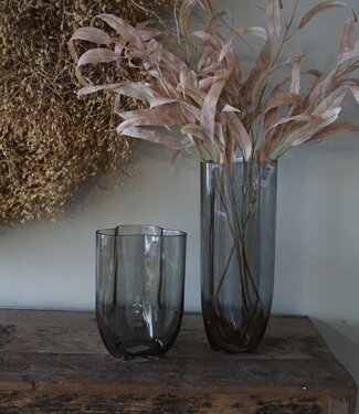 Rene Houtman Vaas Flower | Glas | Taupe | H23 x D16 cm